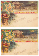 RO 83 - 21054bx Datini STEAUA, La Multi Ani, Plus ERROR, Lipsa Pantalon Si Scris Jos, Litho - 2 Old Postcards - 1899 - Romania