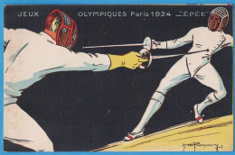 CPA JEUX OLYMPIQUES PARIS 1924 - EPEE - ILLUSTRATEUR ROOWEY - COLLECTION KOLARSINE ET SOLUTION PAUTAUBERGE - Giochi Olimpici