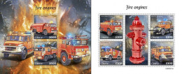 Liberia 2020, Fire Engines II, 4val In BF+BF - Liberia