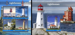 Liberia 2020, Lighthouse I, 4val In BF +BF - Vuurtorens