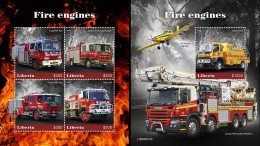 Liberia 2020, Firemen III, 4val In BF +BF - Sapeurs-Pompiers