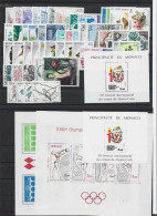 MONACO ANNEE COMPLETE 1984 MNH Neufs** - BF - - Komplette Jahrgänge