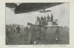 LE DIRIGEABLE REPUBLIQUE ET SONEQUIPAGE ANNO 1909 FORMATO PICCOLO VIAGGIATA - Luchtschepen