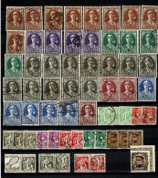 1931 326/332° & * Plus 335/340° Plus 341°  (lot 60 Timbres) : Elisabeth / Ceres /Leopold III - Usati