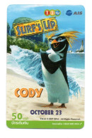 Pingouin Pingouin  CODY Surf's Up FILM MOVIE - Animal  Carte Thaïlande Card (K 283) - Thailand