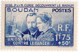 SUDAN FRANCESE, FRENCH SUDAN, PIERRE, MARIE CURIE, 1938, NUOVI (MLH*) Mi:FR-SU 112, Scott:FR-SU B1, Yt:FR-SU 99 - Unused Stamps