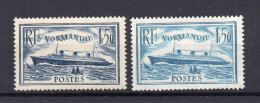 !!! NORMANDIE BLEU ET BLEU CLAIR, N°299 ET 300 NEUFS ** - Neufs