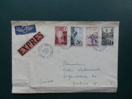 GROOT FORMAAT  LOT62   /LETTRE FRANCE EXPRES POUR LA SUISSE 1957 - Covers & Documents