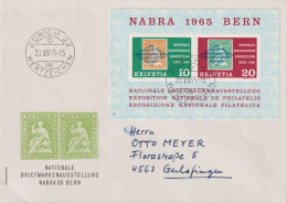 1965 Schweiz Brief, Zum:CH W43, Mi:CH: Bl.20, NATIONALE BRIEFMARKENAUSSTELLUNG NABRA 65 BERN - Filatelistische Tentoonstellingen