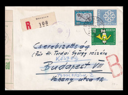 SWITZERLAND 1959. Nice Registered Cover To Hungary - Lettres & Documents