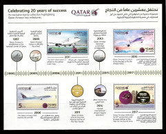 Qatar 2017 The 20th Anniversary Of Qatar Airways Stamps Sheet MNH - Qatar