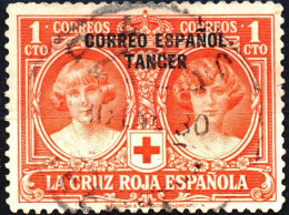 MAROCCO SPAGNOLO, SPANISH MOROCCO, TANGERI, TANGIER, CROCE ROSSA, RED CROSS, 1926, USATI Scott:ES-MA LB1, Yt:ES-MA 105 - Spanisch-Marokko