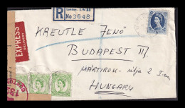 ENGLAND 1954. Nice Registered Cover To Hungary - Brieven En Documenten