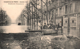 Inondation Janvier 1910 - Le Boulevard Haussmann PARIS - Überschwemmung 1910