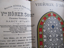 DEPLIANT 5 VOLETS -  VITRAUX D'ART - MAISON HÖNER PEINTRE VERRIER à NANCY - Old Professions