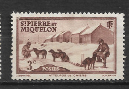 SAINT PIERRE ET MIQUELON N°168   "   ATTELAGE DE CHIENS " - Unused Stamps