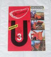 FEUILLET PUB PUBLICITAIRE NOUVEAU ROTAVATOR MODELE " U ", ATTELAGE TRACTEUR, AGRICULTURE - Tractores