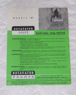 PUB PUBLICITE ROTAVATOR PORTE MODELE " G ", ACCESSOIRE POUR TRACTEUR, AGRICULTURE - Tractores