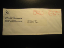 UNIVERSITY PARK Lion  Club Lions 1980 Penn State Lion Feline Meter Mail Cancel Cover USA Felin Cat Of Pray - Felini