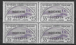 Indochine YT N° 93 En Bloc De Quatre Neufs ** MNH. TB - Neufs