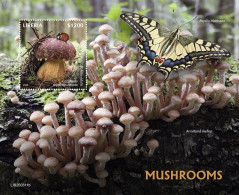 Liberia 2020, Mushrooms II, Butterly, BF - Schmetterlinge