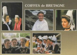 COIFFES DE BRETAGNE, MULTIVUE, BIGOUDEN, DU TREGOR,  GLAZIK, LORIENT, FOUESNANT  COULEUR REF 15928 - Costumi