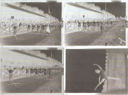 Dépt 92 - CLICHY - Ensemble De 4 PLAQUES DE VERRE Anciennes (1943) - SALUT HITLÉRIEN Devant Les Tribunes Du Stade - WW2 - Clichy