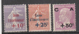 France N° 249 à 251 ** Au Profit De La Caisse D'Amortissement, 3 Valeurs - Unused Stamps