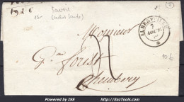 FRANCE MARQUE POSTALE POUR CHAMBERY AVEC CAD SARDE ALBERTVILLE DU 07/08/1850 - 1801-1848: Vorläufer XIX