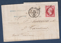 Haute Garonne -  Napoléon N° 17B  Sur Lettre De Toulouse Pour St Gaudens - 1849-1876: Klassik