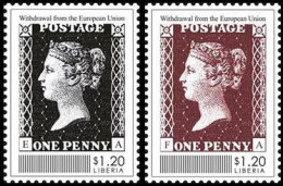 Liberia 2020, Penny Black, 2val - Briefmarken Auf Briefmarken