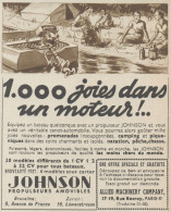 Propulseurs Amovibles JOHNSON - Pubblicità D'epoca - 1937 Old Advertising - Werbung