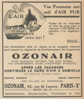 OZONAIR L'air Pur - Pubblicità D'epoca - 1937 Old Advertising - Werbung