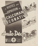 Décalcomanie Décorative L'AUTO-DECOR - Pubblicità D'epoca - 1937 Old Ad - Werbung