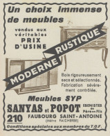 Meubles SYP - Sanyas Et Popot - Pubblicità D'epoca - 1937 Old Advertising - Werbung