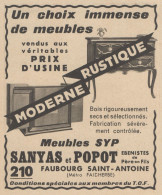 Meubles SYP - Sanyas Et Popot - Pubblicità D'epoca - 1937 Old Advertising - Werbung