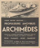 Propulseurs Amovibles ARCHIMEDES - Pubblicità D'epoca - 1937 Old Advert - Werbung