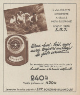 Posemètre A Cellule Photo-électrique LMT - Pubblicità D'epoca - 1937 Ad - Werbung