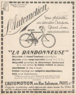 Bicyclette LA RANDONNEUSE - L'Automation - Pubblicità D'epoca - 1924 Ad - Publicités