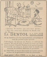 Dentifrice DENTOL - Vignetta - Pubblicità D'epoca - 1924 Old Advertising - Werbung