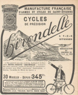 HIRONDELLE Cycles De Précision - Pubblicità D'epoca - 1923 Old Advert - Werbung