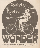 Cycles WONDER - Etablissements Ravat - Pubblicità D'epoca - 1924 Old Ad - Publicités