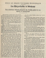 La Bicyclette à Moteur - Pubblicità D'epoca - 1923 Old Advertising - Publicités