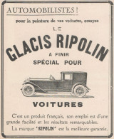 Voitures GLACIS RIPOLIN - Pubblicità D'epoca - 1924 Old Advertising - Werbung