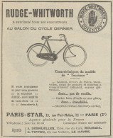 Bicyclette RUDGE-WHITWORTH - Pubblicità D'epoca - 1923 Old Advertising - Publicités