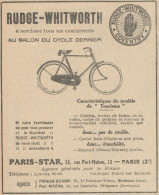 Bicyclette RUDGE-WHITWORTH - Pubblicità D'epoca - 1923 Old Advertising - Publicités