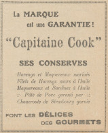 CAPITAINE COOK Ses Conserves - Pubblicità D'epoca - 1923 Old Advertising - Publicités