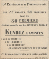 KUNDTZ Laminées - Pubblicità D'epoca - 1923 Old Advertising - Publicités