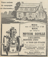 Moteur DEVILLE - Pubblicità D'epoca - 1923 Old Advertising - Werbung