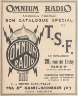 OMNIUM RADIO - Pubblicità D'epoca - 1923 Old Advertising - Werbung